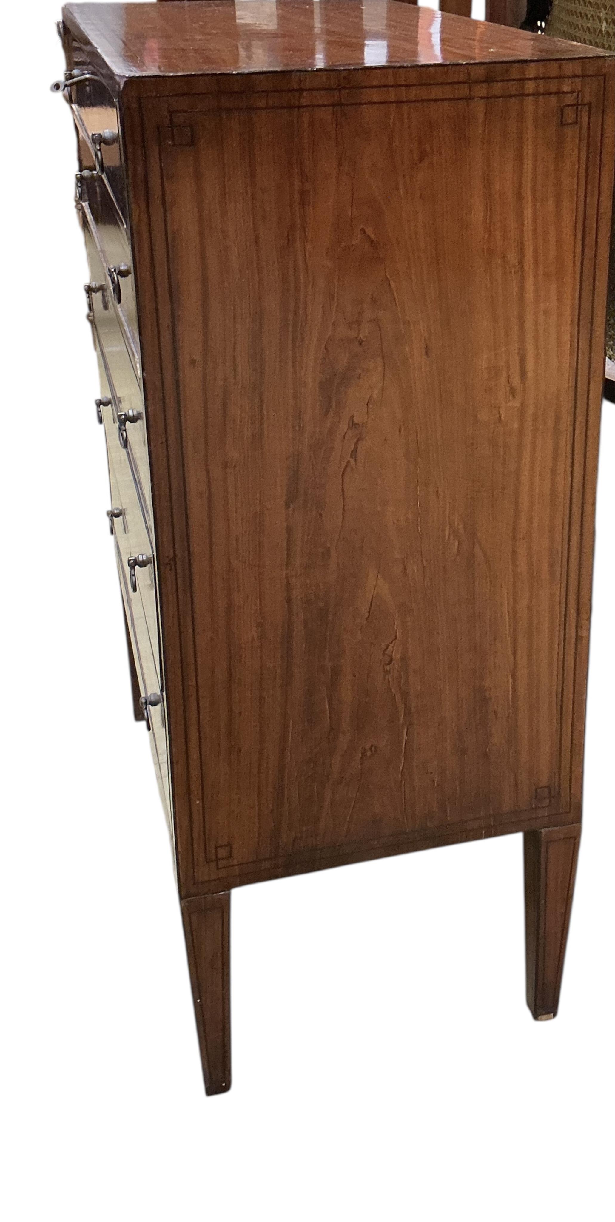 A small Edwardian inlaid mahogany chest, width 61cm, depth 34cm, height 85cm